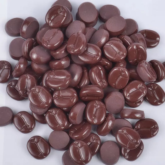 dark chocolate shaped as a coffee bean
